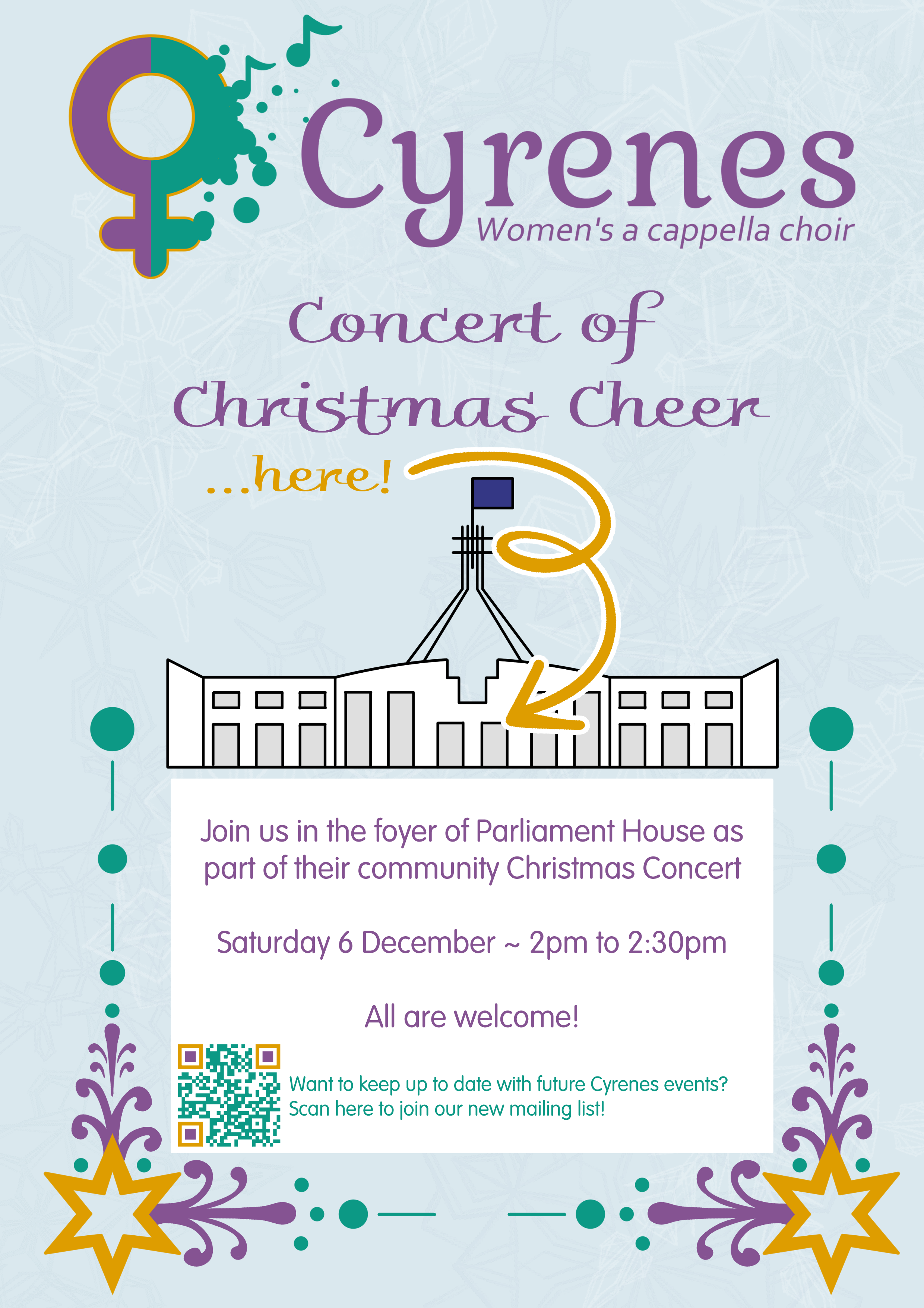 Parliament House Christmas performance, Sat 6 Dec, 2pm Parliament House Christmas performance, Sat 6 Dec, 2pm
