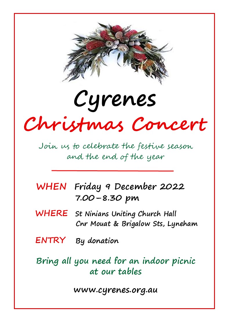 Christmas Concert, Fri 9 Dec, 7pm