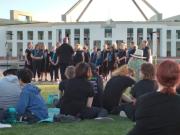 Performance at Parliament House (photo by T Hardy)