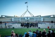 Performance at Parliament House (photo by Andrew Costigan)